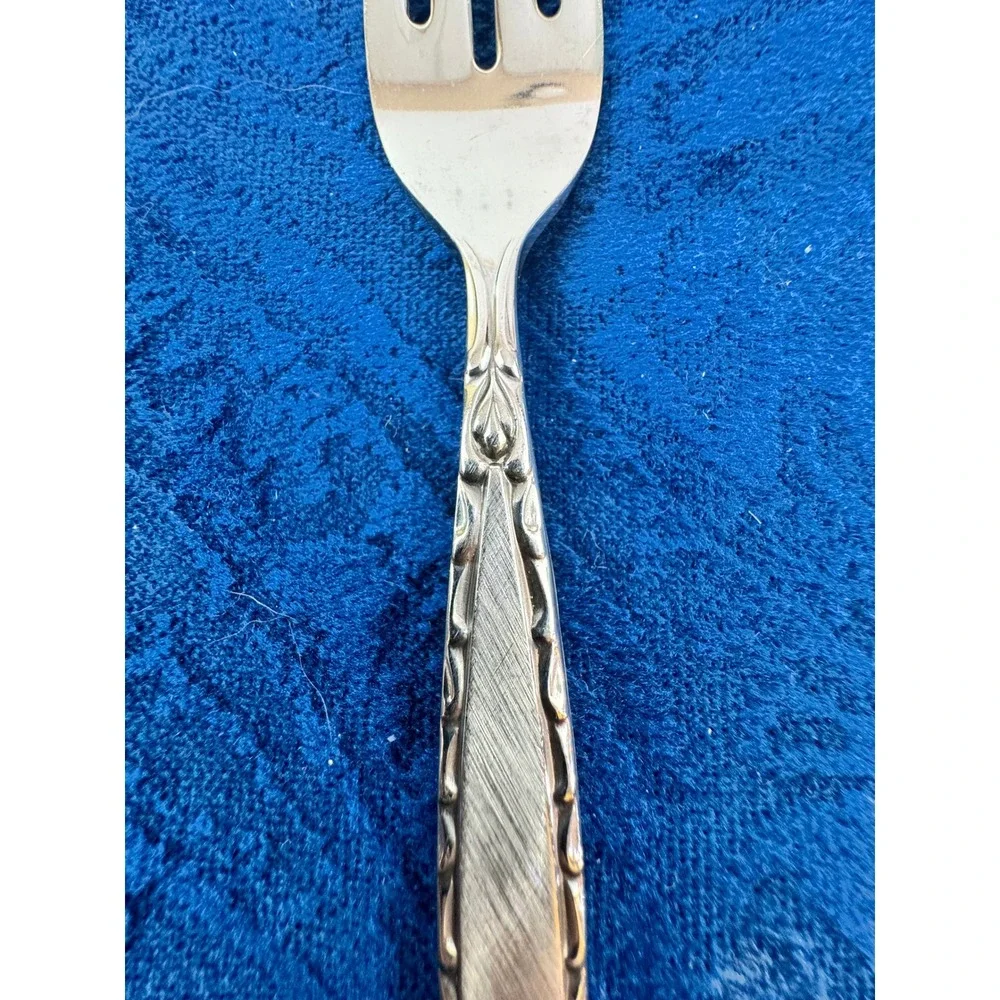 Oneida Community Stainless Frostfire Salad Fork Mid Century Modern 6.75 in